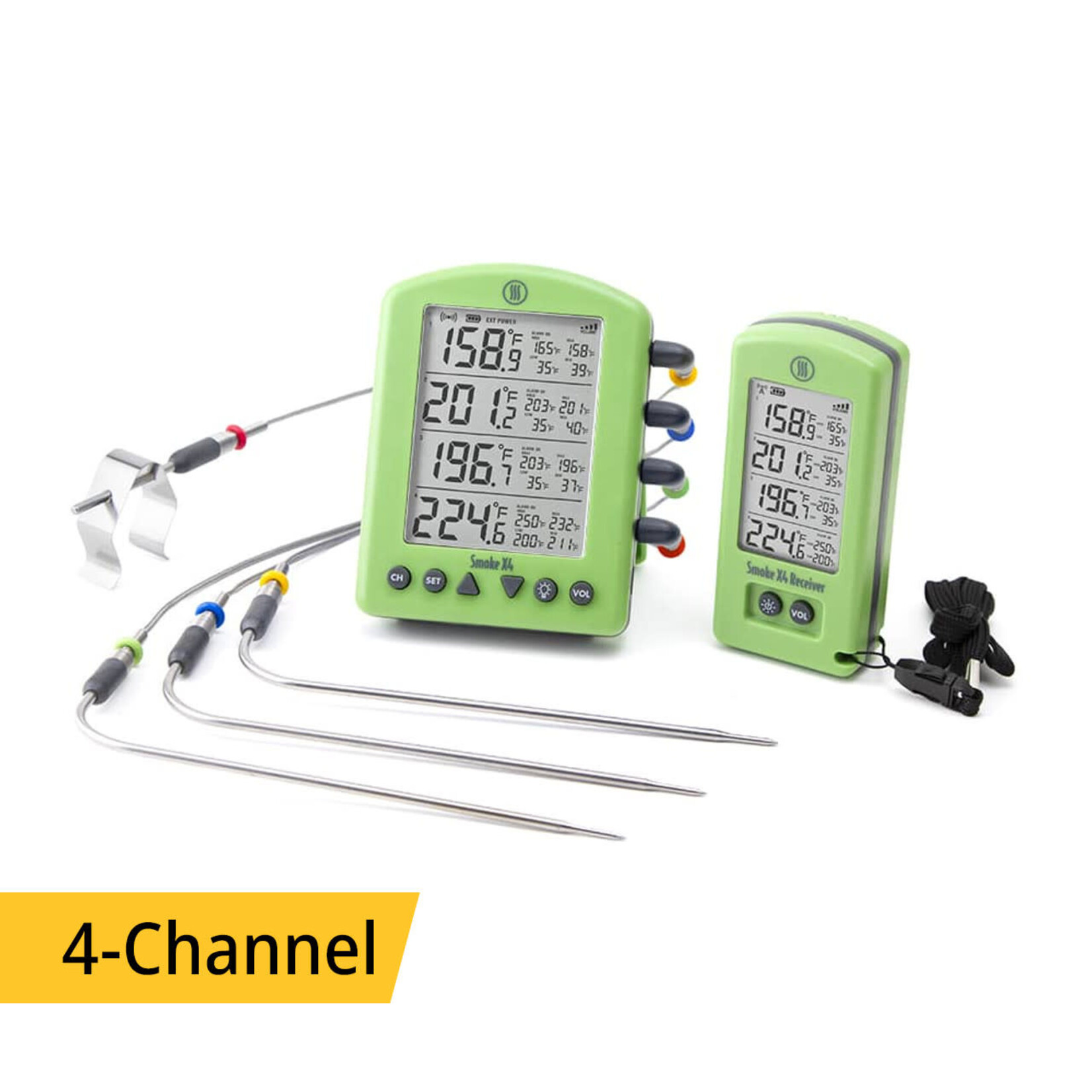 Smoke X4 - 4-Channel Long-Range Wireless BBQ Alarm Thermometer