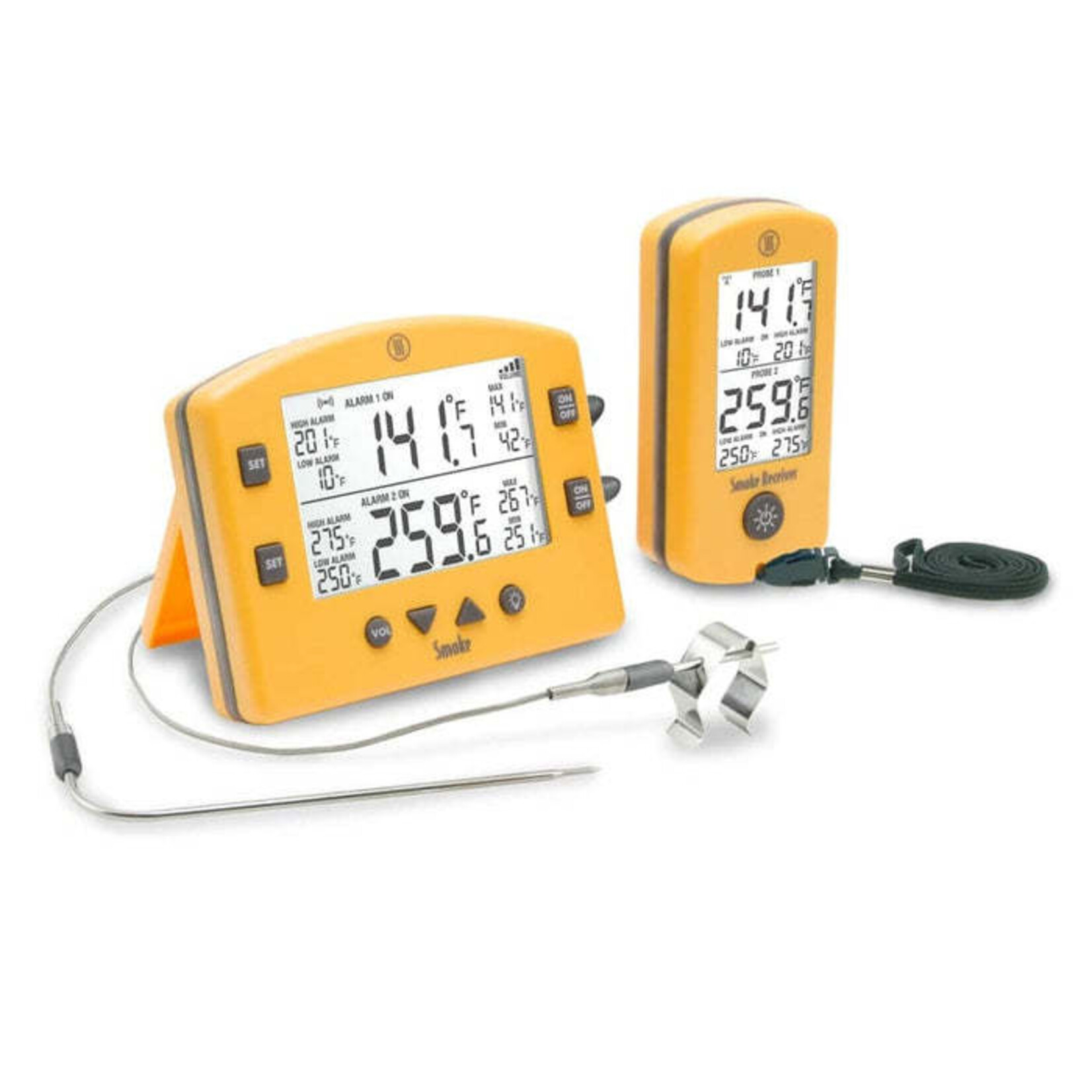 Smoke-Dual Channel Wireless Alarm w/ Remote, Yellow