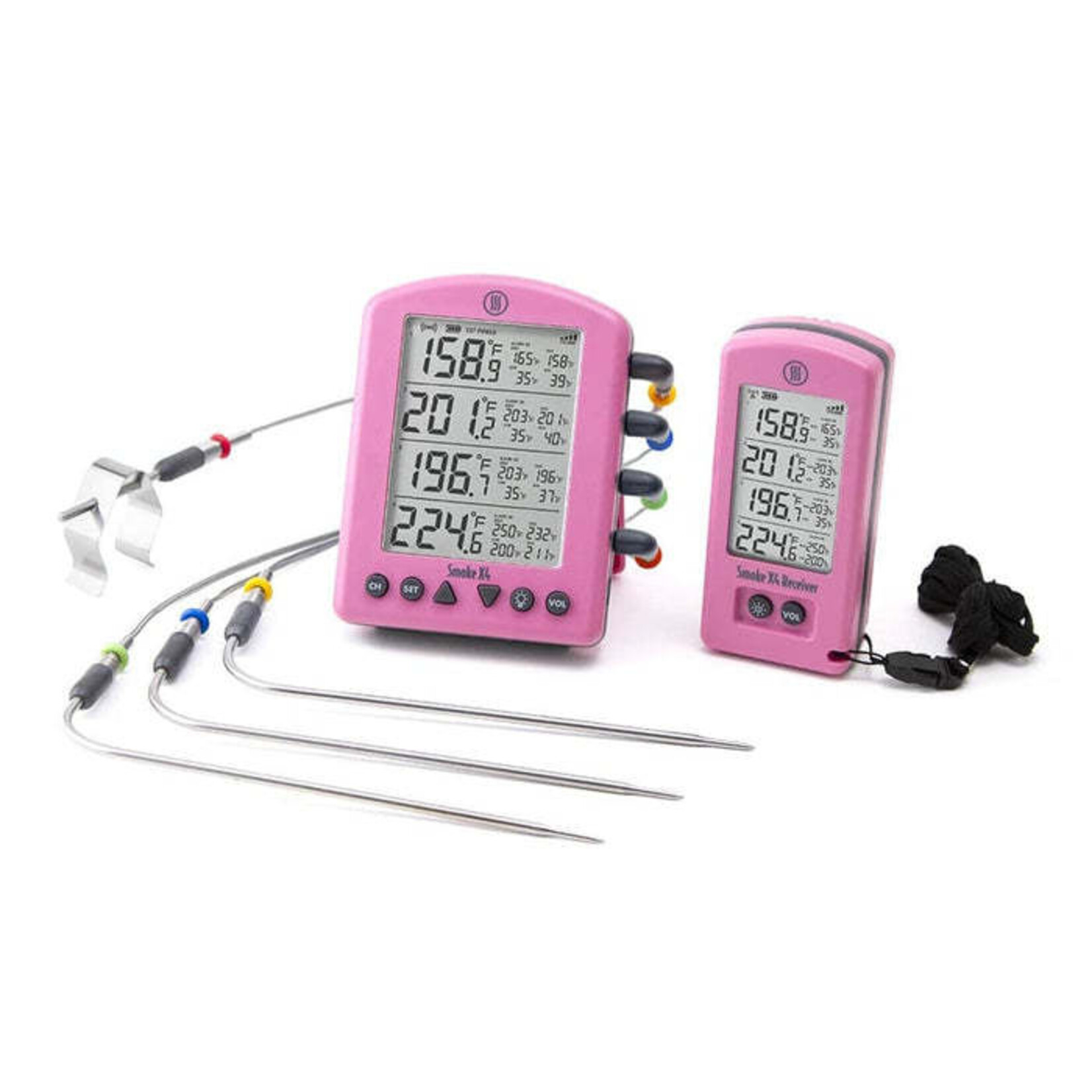 Smoke X4 - 4-Ch. Long-Range Wireless BBQ Alarm Thermometer, Pink