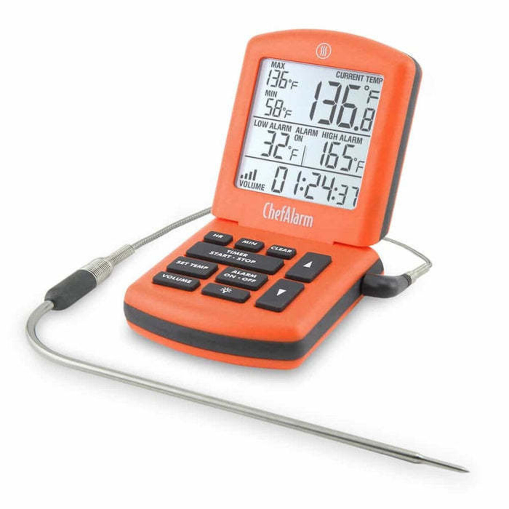 ChefAlarm w/ Pro-Series High Temp Cooking Probe and Case, Orange