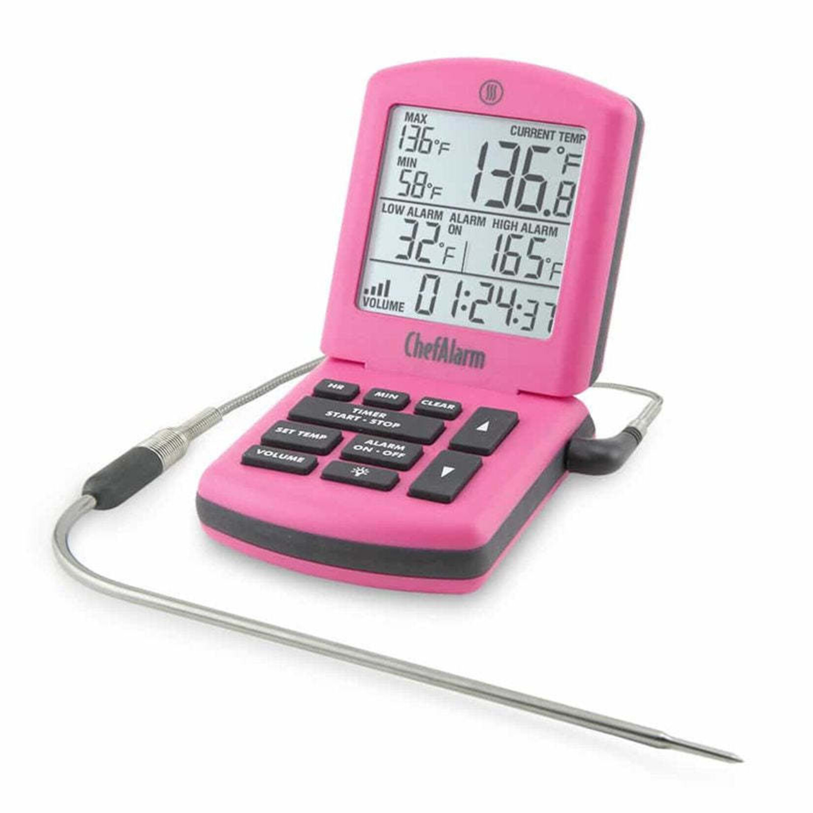 ChefAlarm w/ Pro-Series High Temp Cooking Probe and Case, Pink