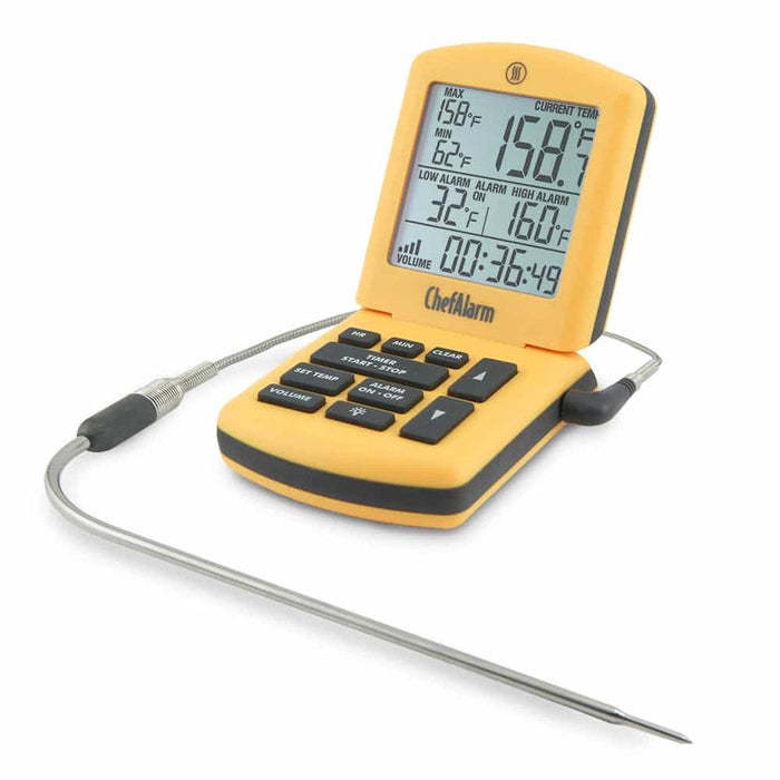 ChefAlarm w/ Pro-Series High Temp Cooking Probe and Case, Yellow ...