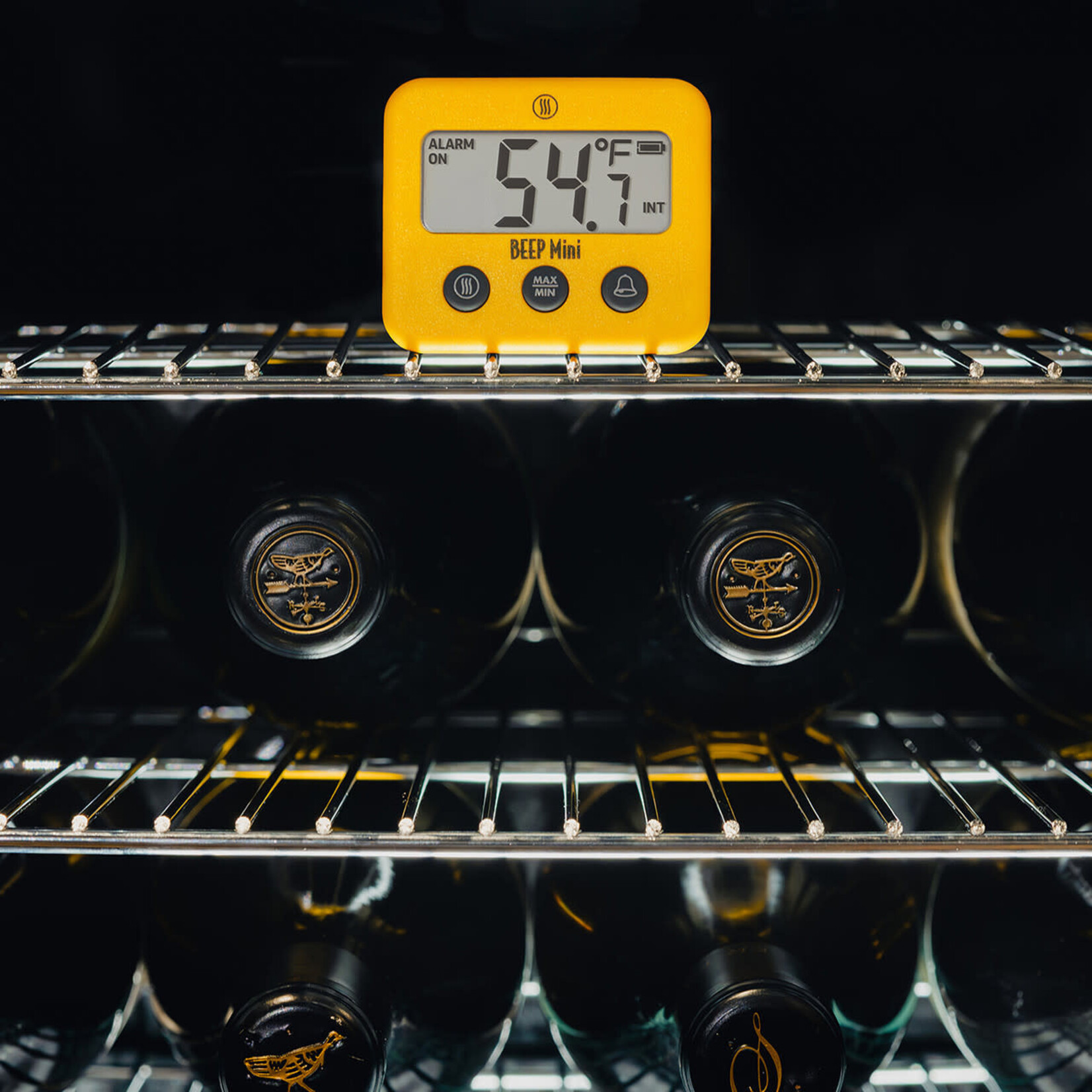 BEEP Mini - Dual-Zone Thermometer for Refrigerators & Freezers, Yellow