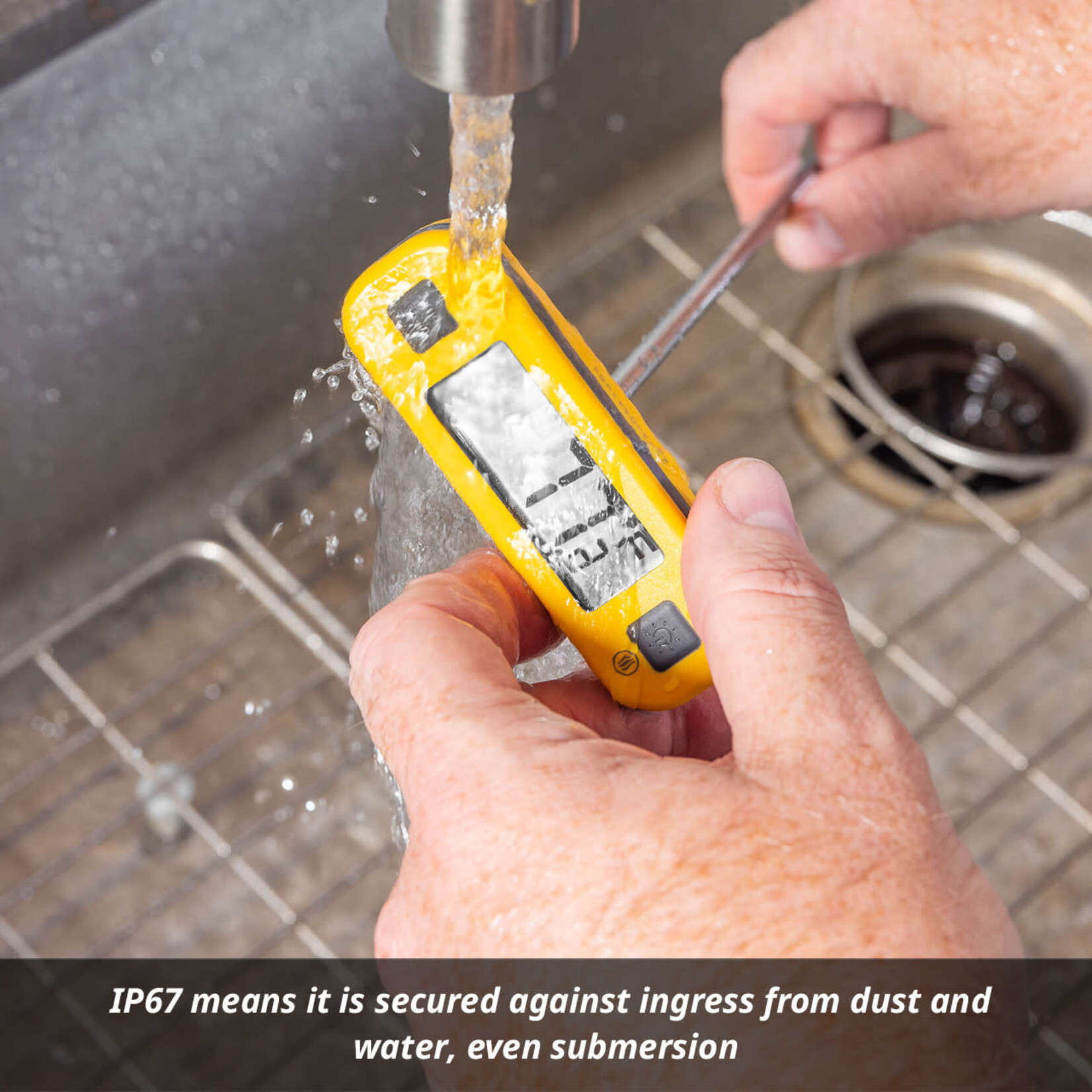 T-Grip Heavy Duty Waterproof Thermometer, 12-Inch, Yellow