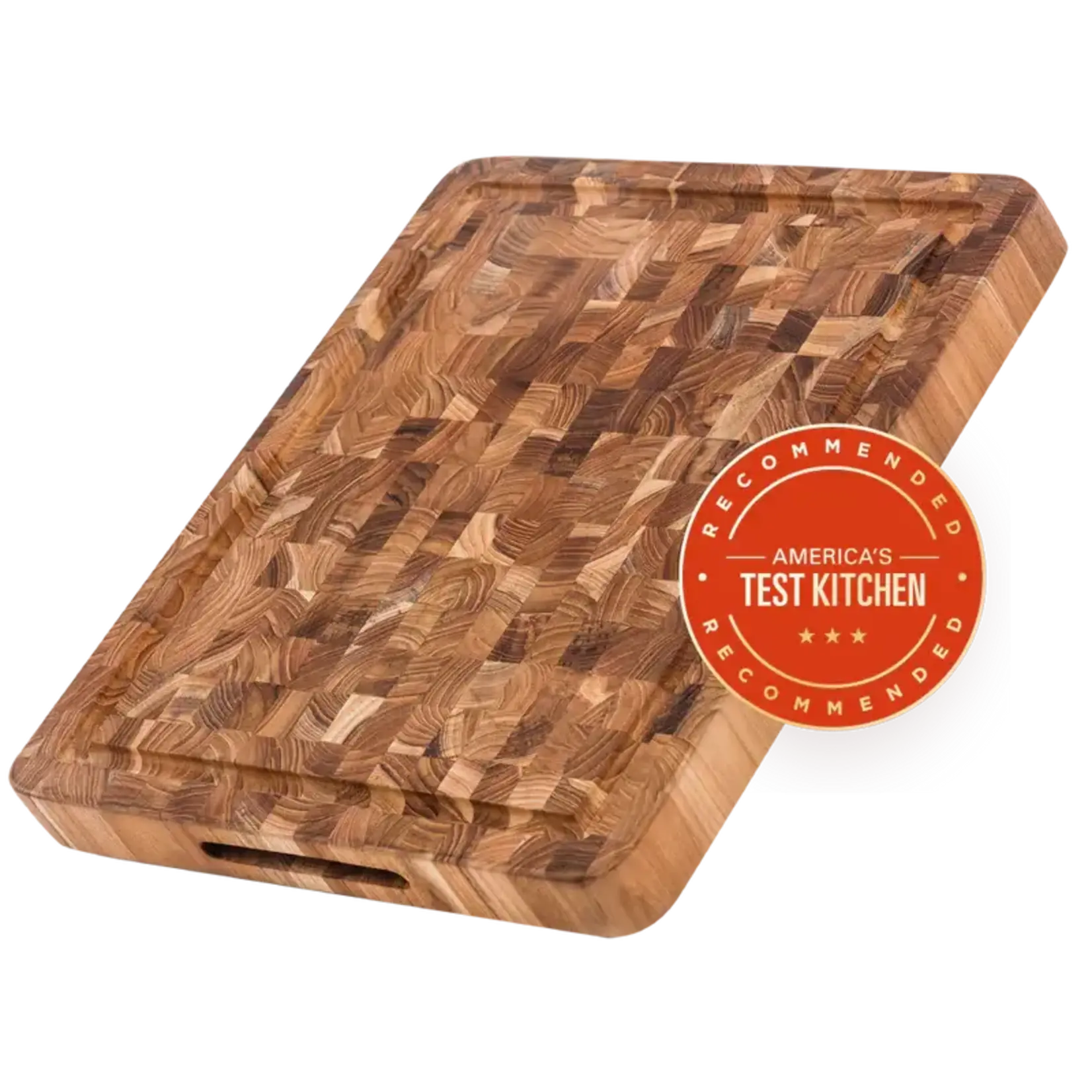 Teak Haus Butcher Block with Hand Grips and Juice Canal - Medium