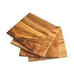 Naturally Med Olive Wood Square Coasters - Set of 4