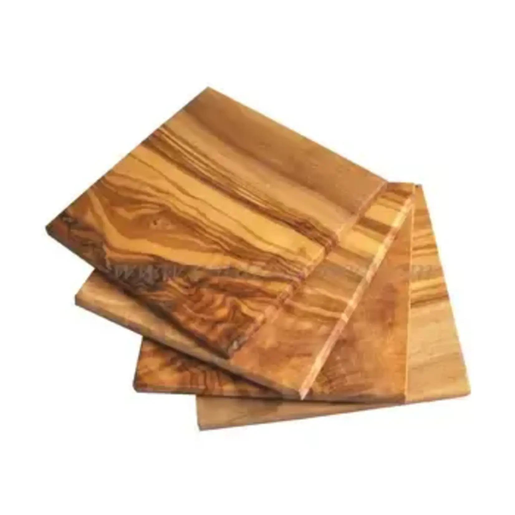 Naturally Med Olive Wood Square Coasters - Set of 4
