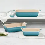 Le Creuset Heritage Set of 3 Rectangular Dishes - Caribbean - 1.1 qt., 2.5 qt. & 4 qt. | Le Creuset