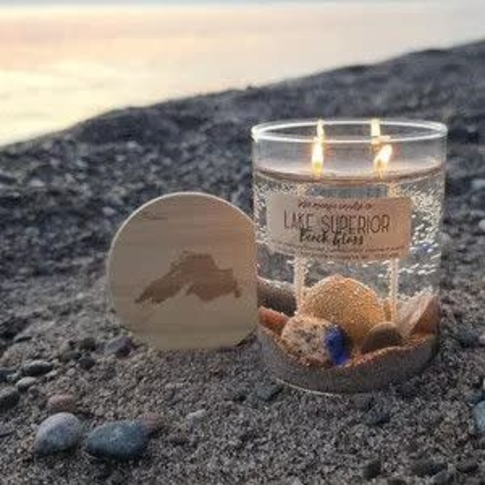 Lake Escape Candle Co 10 oz. “Beach Glass” Lake Superior Gel Candle (No. 651) | Lake Escape Candle Co