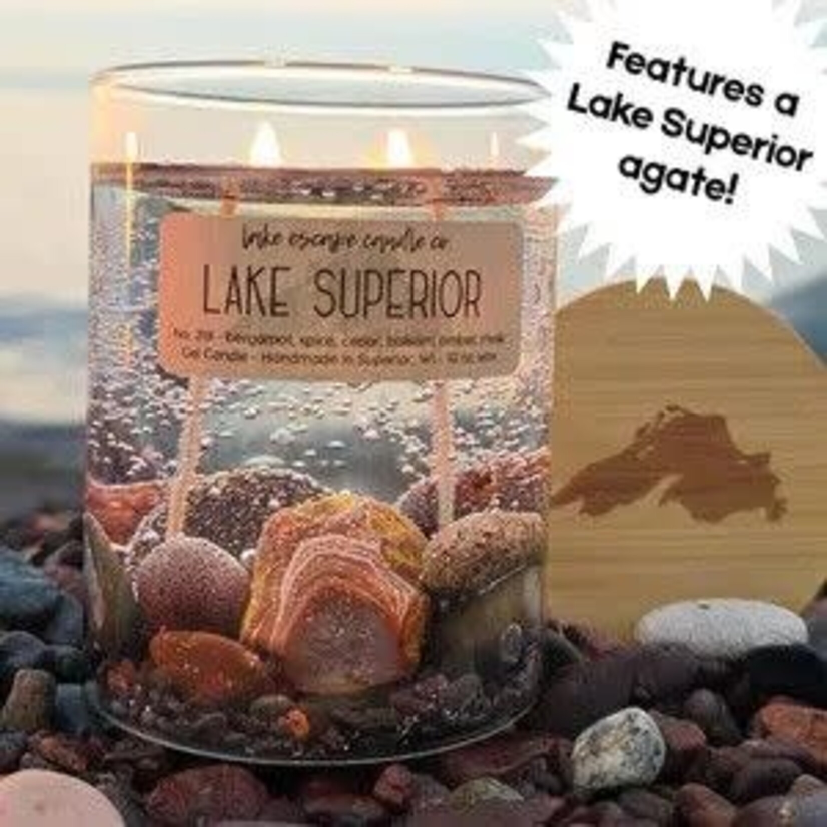 Lake Escape Candle Co 1.5 oz Mini “Original” Lake Superior Gel Candle (No. 705) | Lake Escape Candle Co
