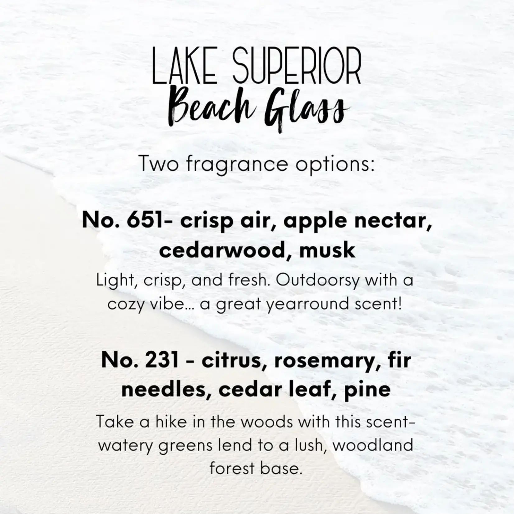 Lake Escape Candle Co 10 oz. “Beach Glass” Lake Superior Gel Candle (No. 651) | Lake Escape Candle Co