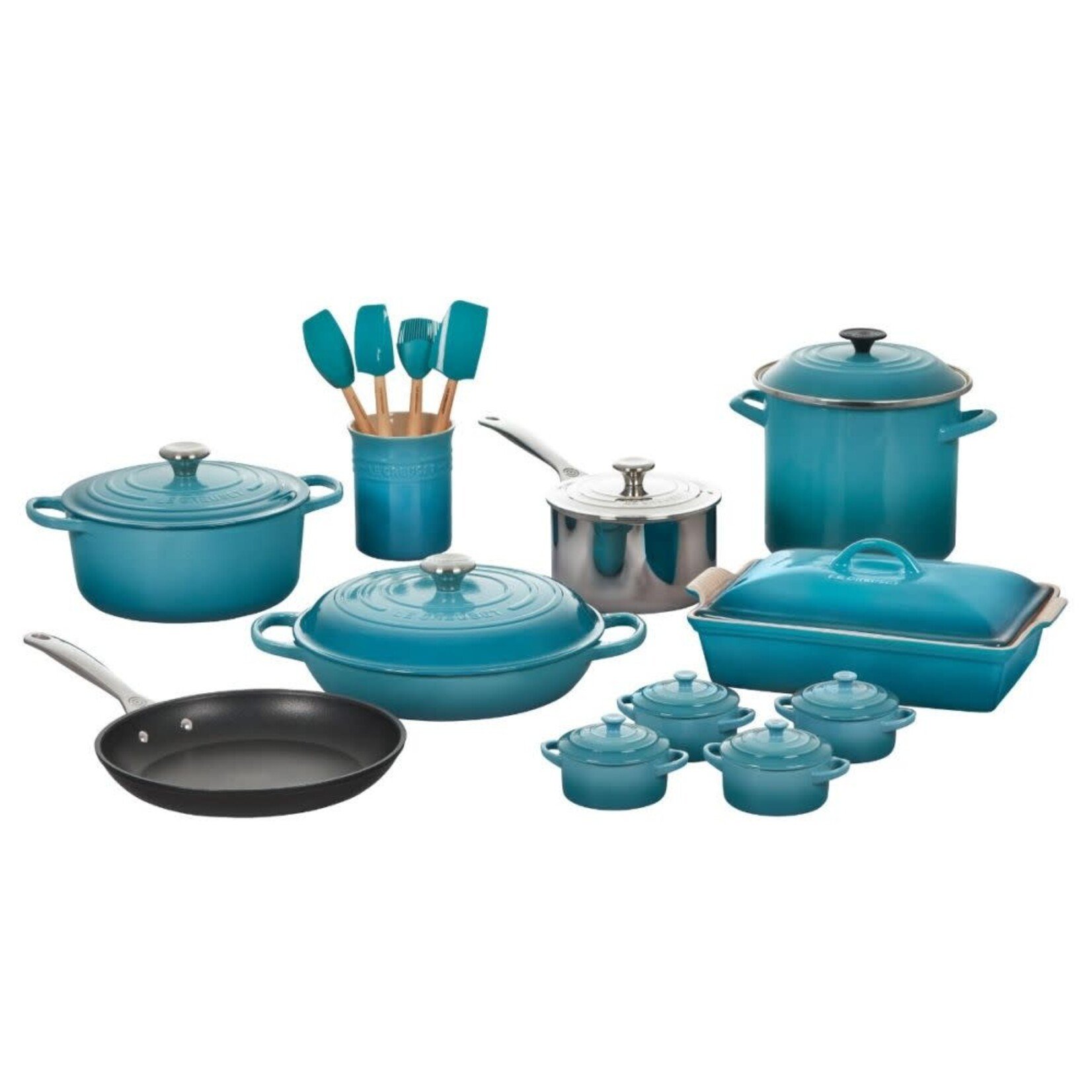 Le Creuset 20 Piece Mixed Material Set - Caribbean