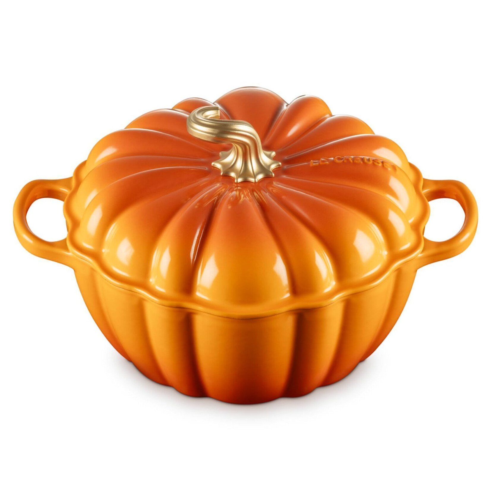 Le Creuset Figural Pumpkin Cocotte - Persimmon w/ Gold Figural Knob, 4 qt. | Le Creuset