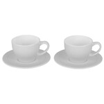 Le Creuset Set of 2 Cappuccino Cups and Saucers - White - 7 oz | Le Creuset