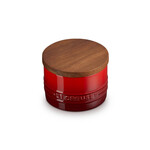 Le Creuset Salt Cellar with Wood Lid - Cerise, 7 oz. | Le Creuset