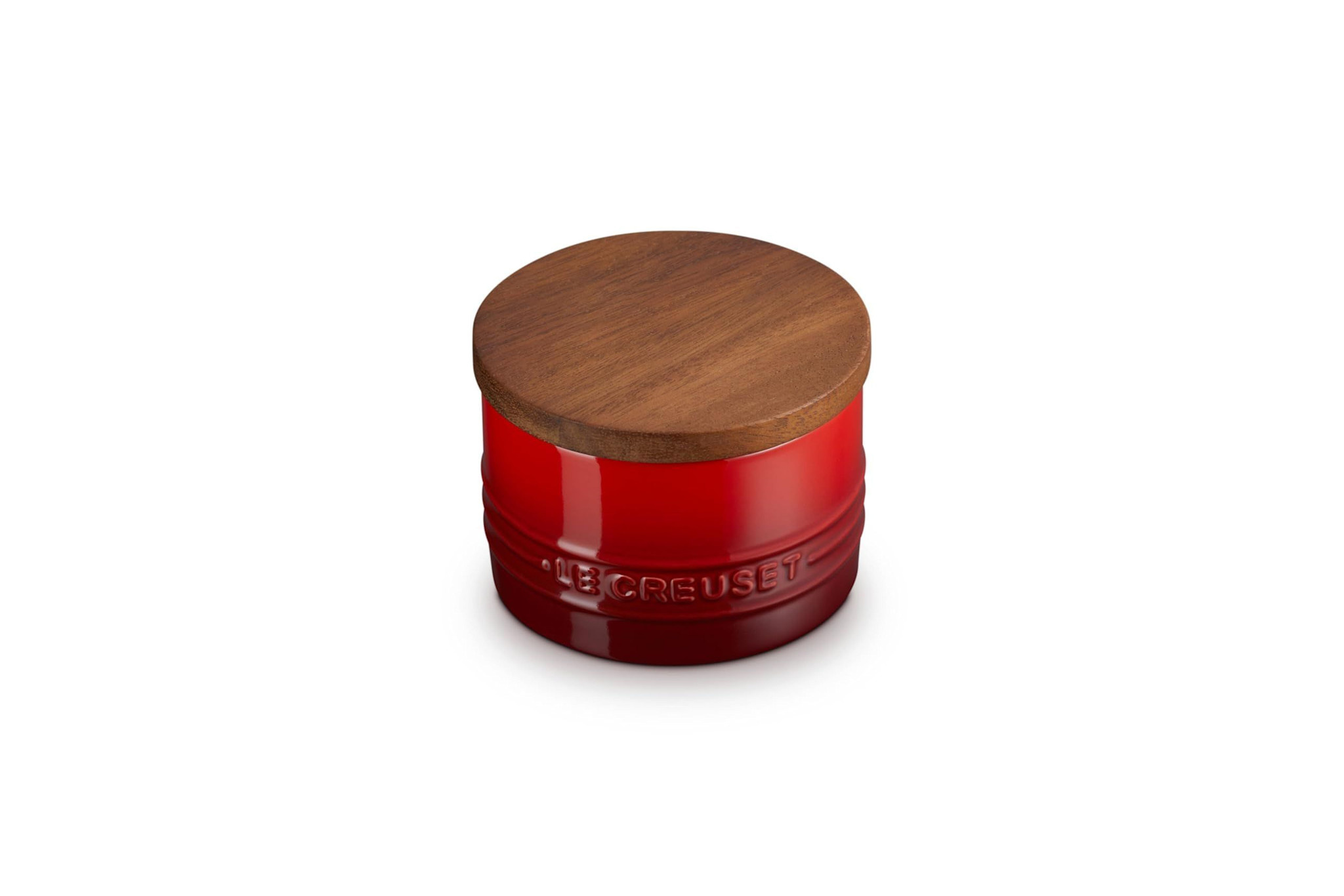 Le Creuset Salt Cellar with Wood Lid - Cerise 7 oz. | Le Creuset