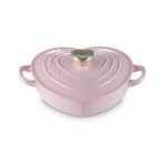 Le Creuset Mini Round Cocotte with Rose Gold Heart Knob - Chiffon Pink - 8 oz | Le Creuset