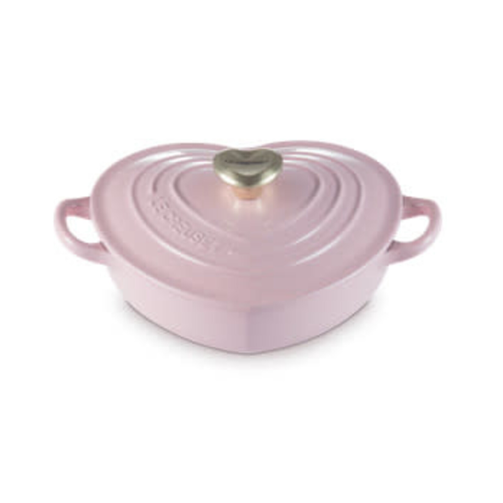 Le Creuset Mini Round Cocotte with Rose Gold Heart Knob - Chiffon Pink - 8 oz | Le Creuset