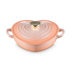 Le Creuset Mini Round Cocotte with Rose Gold Heart Knob - Peche - 8 oz | Le Creuset