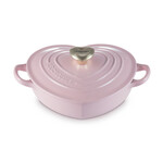 Le Creuset Traditional Heart Dish 1.25 Qt Chiffon Pink Light Gold Heart | Le Creuset
