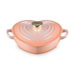 Le Creuset Traditional Heart Dish 1.25Qt Peche Light Gold Heart Knob | Le Creuset