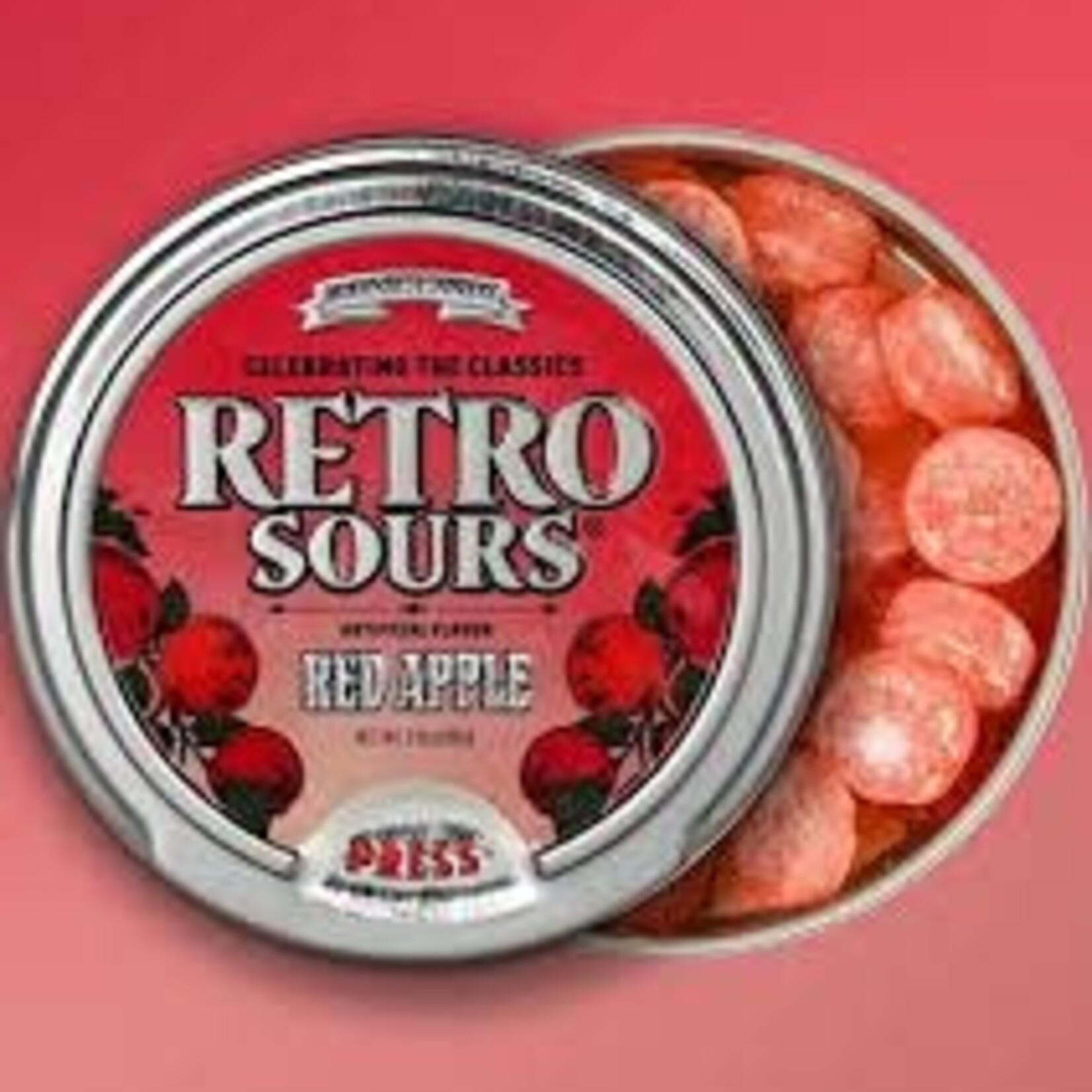 Grandpa Joes Retro Sours Red Apple, 2.12oz Tin