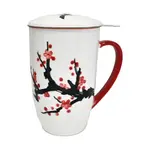 Urban Tokyo Sakura Cherry Blossoms Design 15oz Tea Mugs with Lid and Infuser for Loose Leaf Tea (4/32)