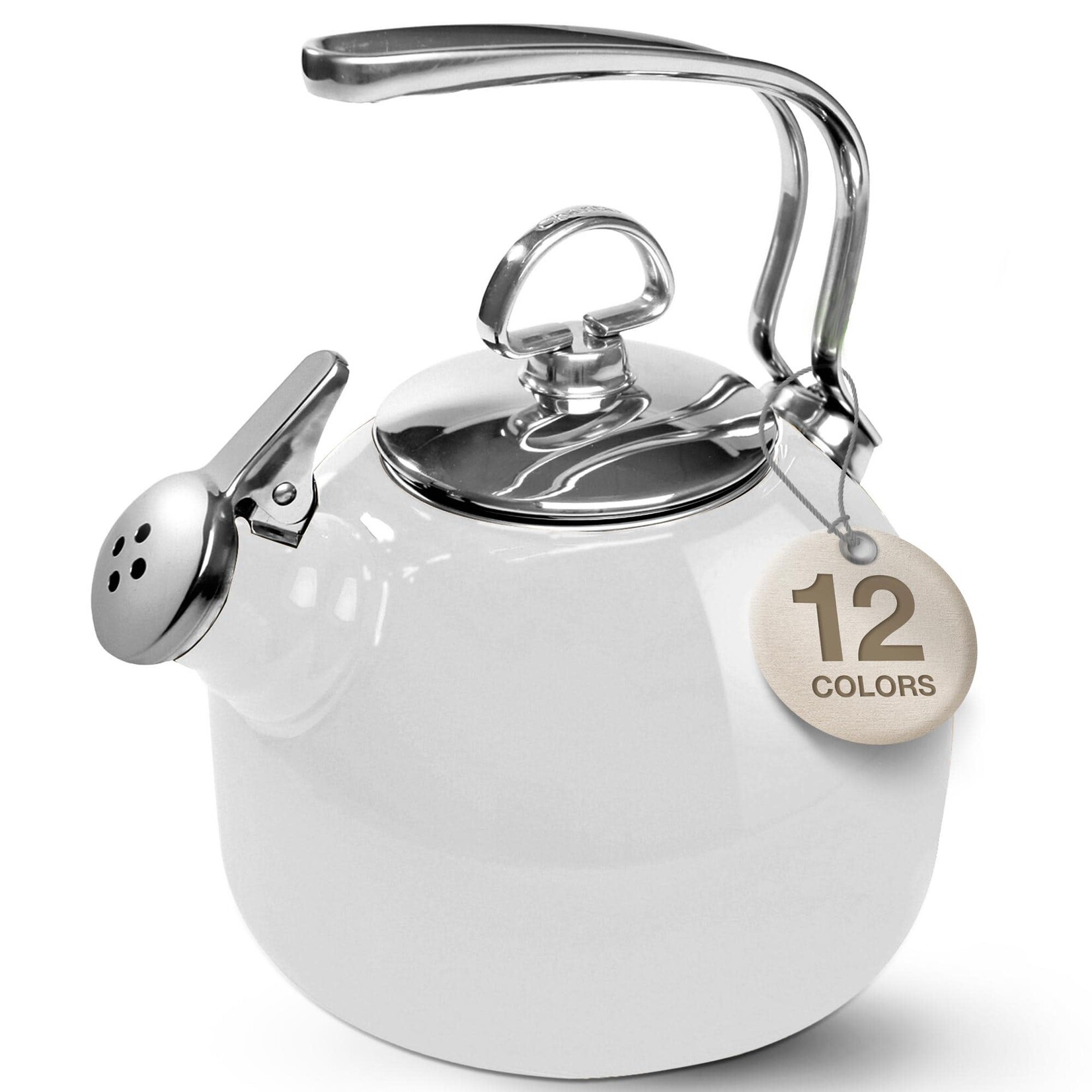 Enamel-on-Steel Classic Teakettle (1.8 Qt.) - White | Chantal