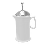 Ceramic French Press (28oz) with Stainless Steel Plunger Screen & Lid - White | Chantal