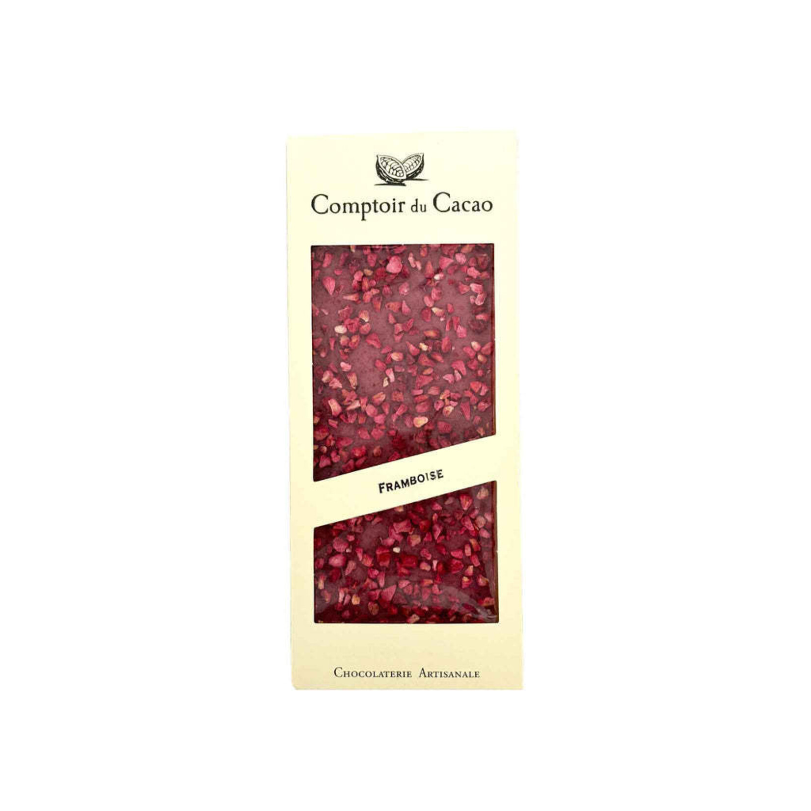 French Feast Comptoir du Cacao Ruby chocolate bar w/ raspberries