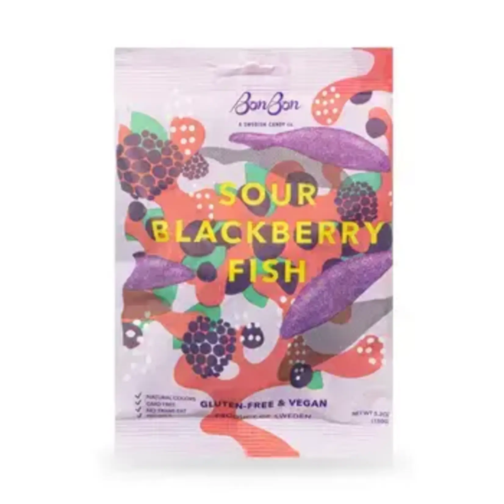 Sweetish BonBon's Sour Blackberry Fish 150g