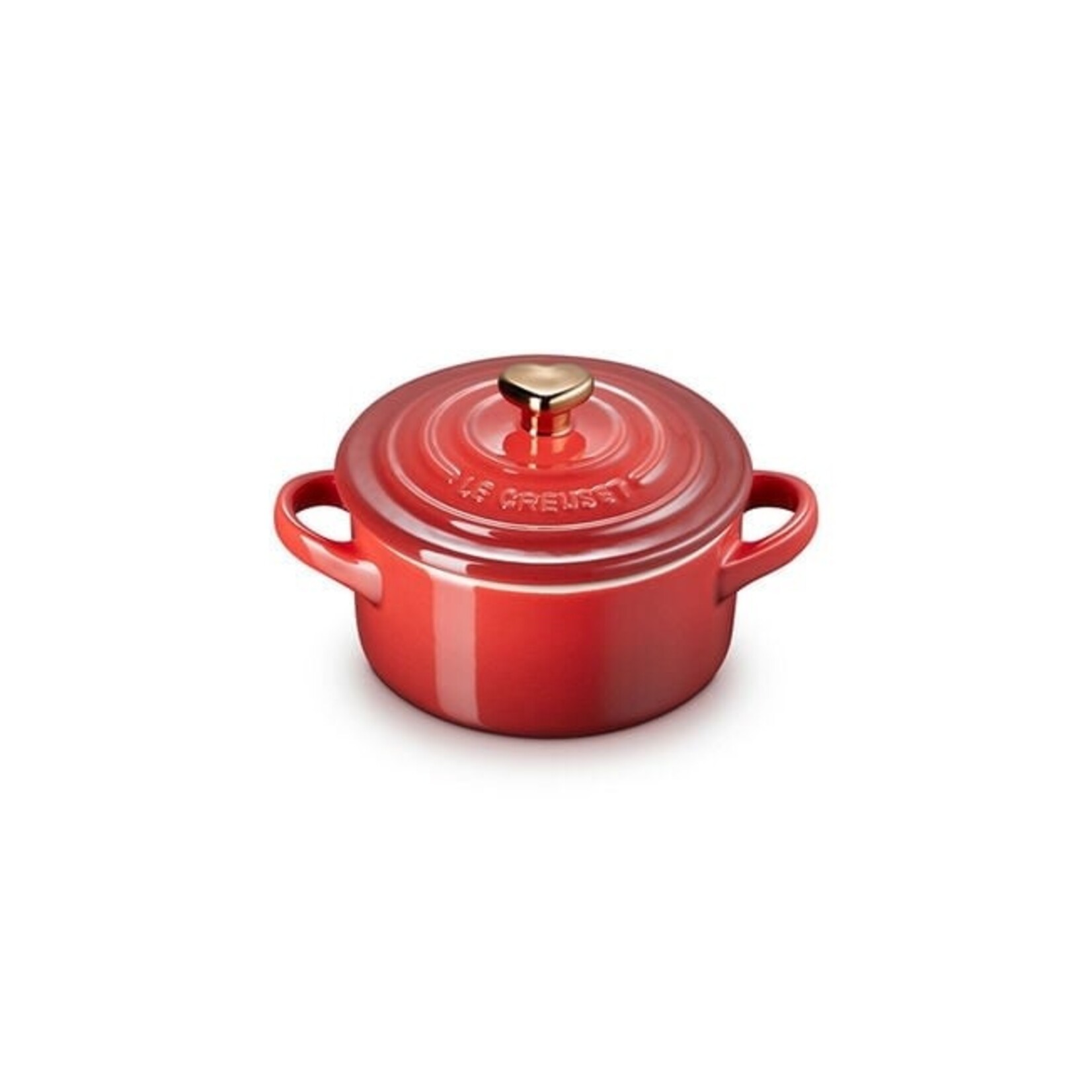 Le Creuset Holly Mini Cocotte with Gold Detail - Cerise 8 oz. | Le Creuset