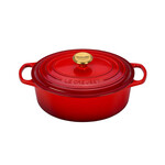 Le Creuset Holly Traditional Saucier with Gold Knob - Cerise 2.25 qt. | Le Creuset