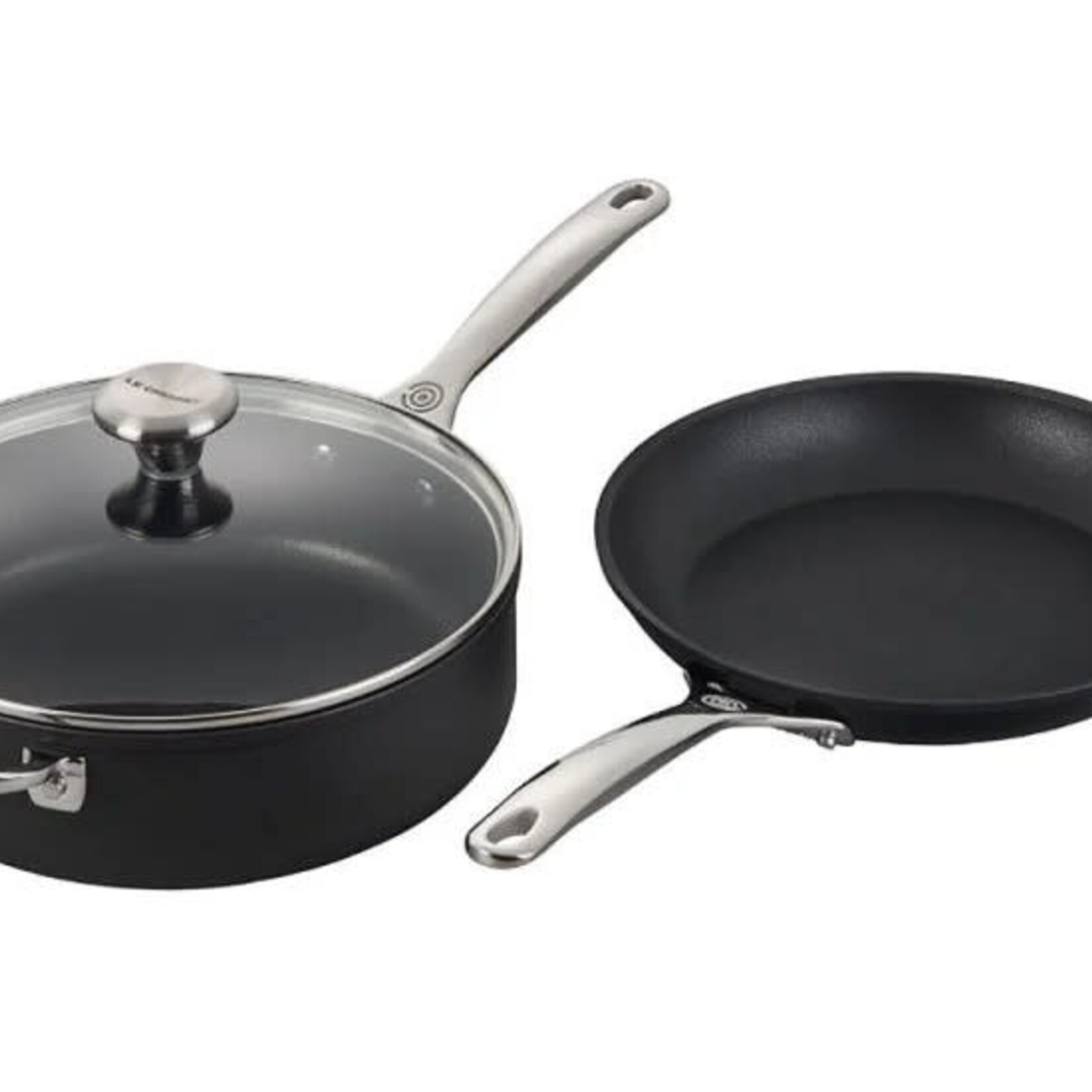 Le Creuset Toughened Nonstick PRO 3 Piece Set (10" Fry Pan, 4.25 qt. Saute Pan w/ Lid - glass lid fits both vessels in set) | Le Creuset