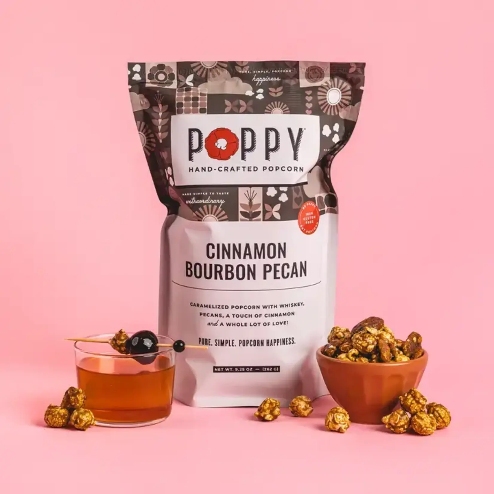 Poppy Cinnamon Bourbon Pecan Popcorn