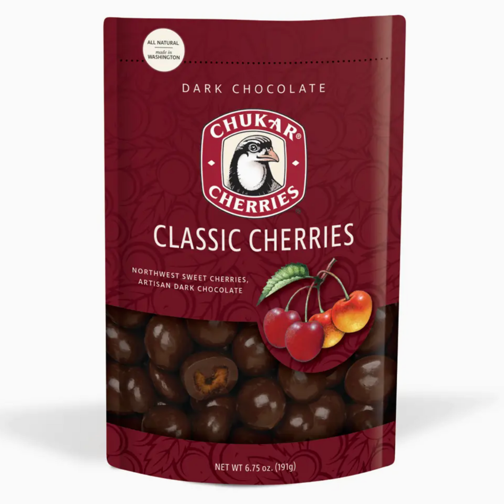 Chukar Cherry Company 6.75 oz Classic Dark Cherries - Dark Chocolate | Chukar Cherry Company