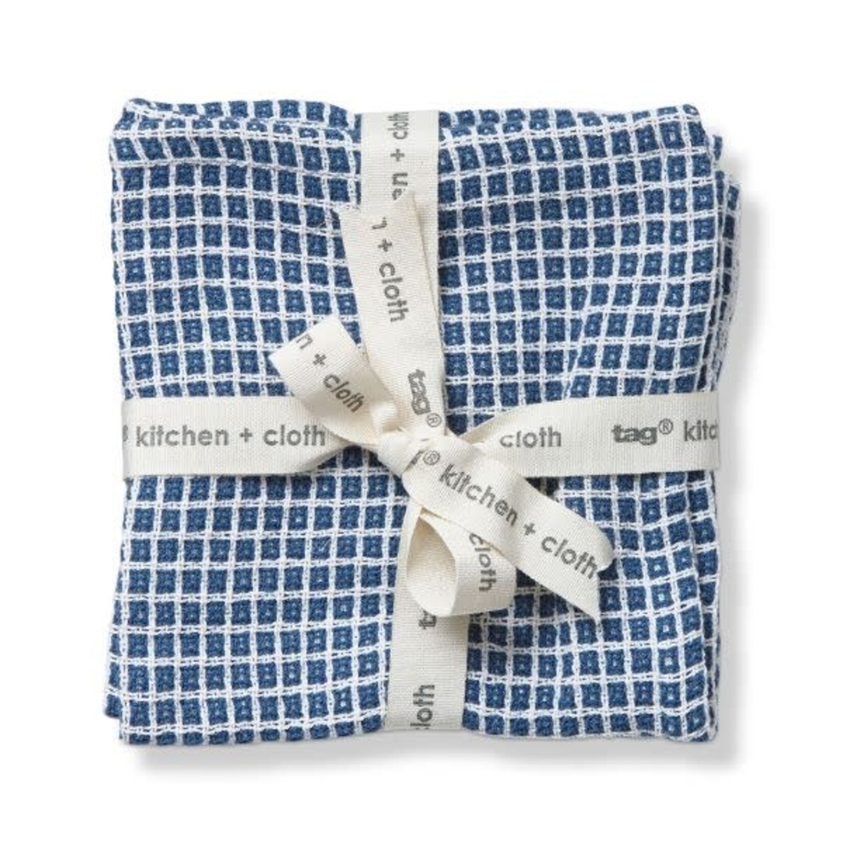 Tag Tag Texturedcheck Dishcloth Set/2 Blue | Tag