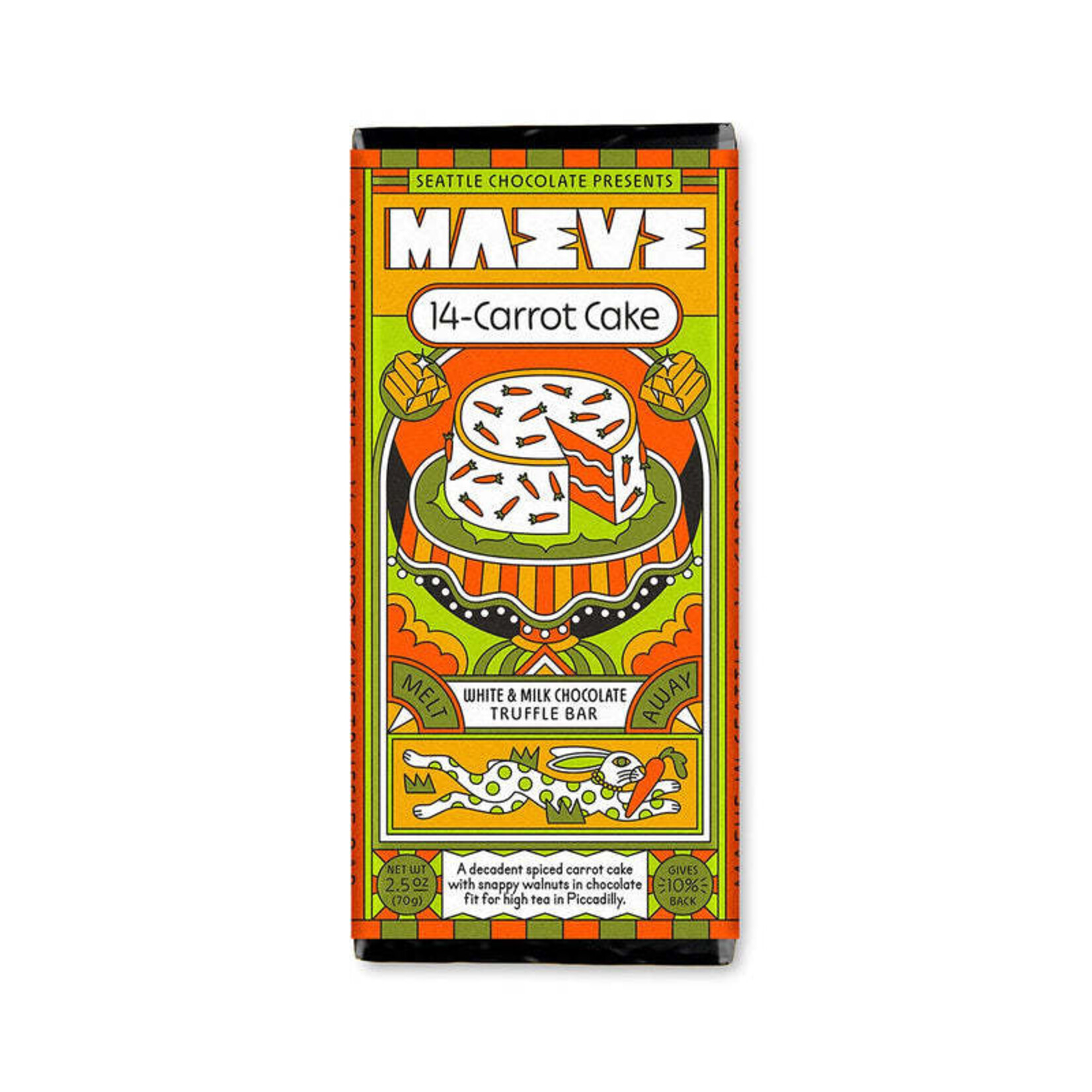 Seattle Chocolate Presents Maeve 14-Carrot Cake Truffle Bar | Seattle Chocolate Presents Maeve
