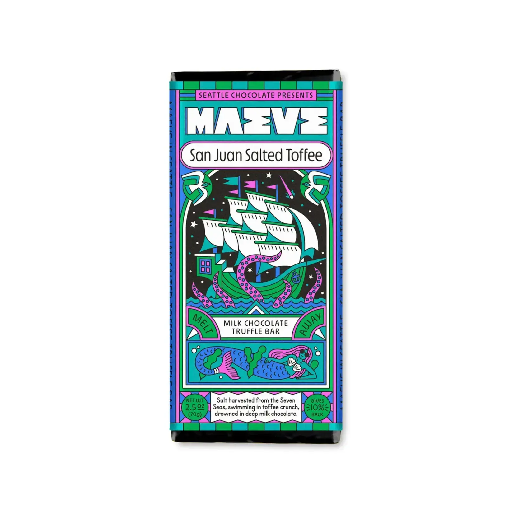 Seattle Chocolate Presents Maeve San Juan Salted Toffee Truffle bar | Seattle Chocolate Presents Maeve