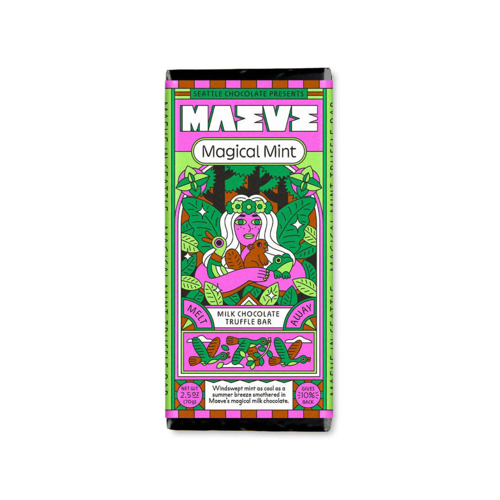Seattle Chocolate Presents Maeve Magical Mint Truffle Bar | Seattle Chocolate Presents Maeve
