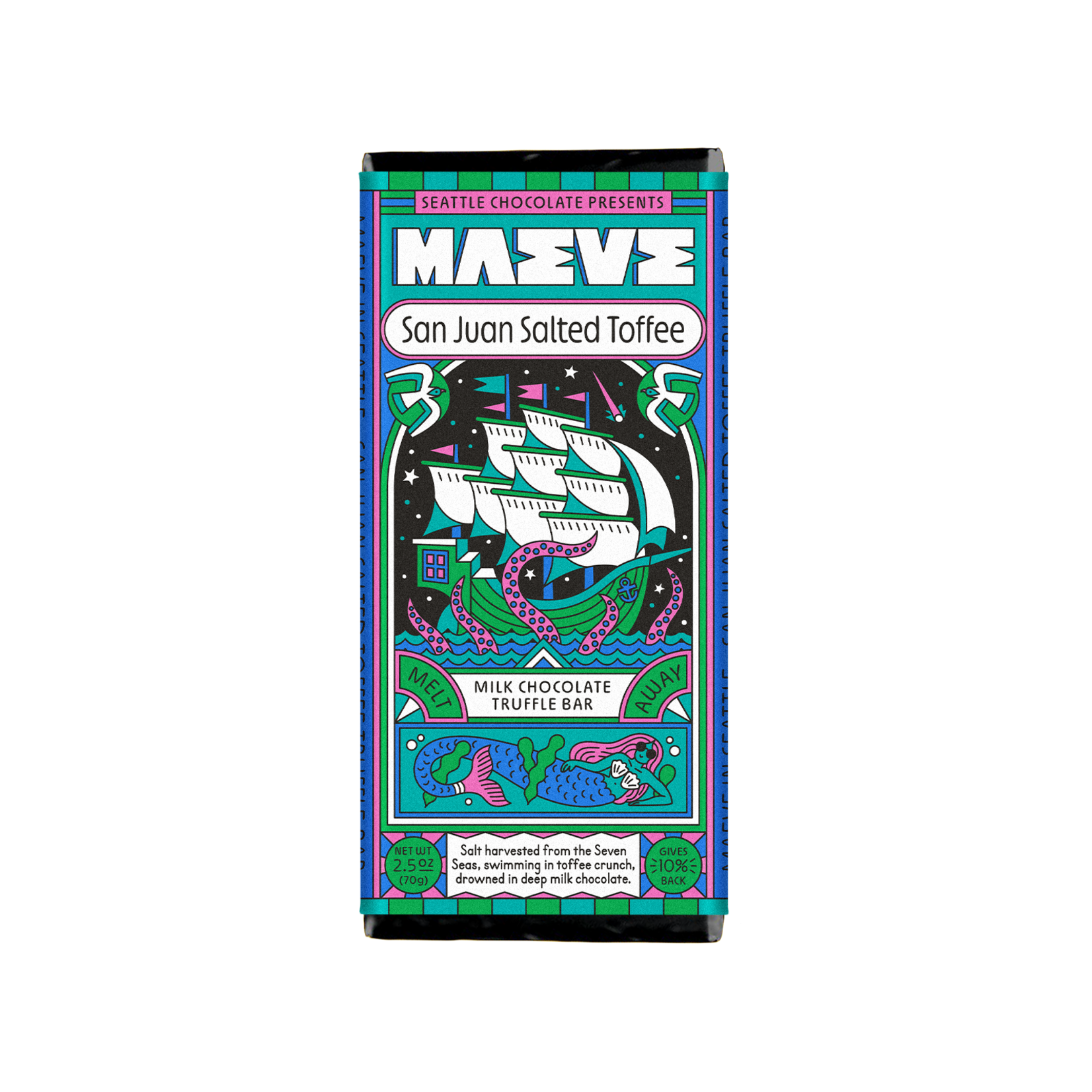 Seattle Chocolate Presents Maeve San Juan Salted Toffee Truffle bar | Seattle Chocolate Presents Maeve