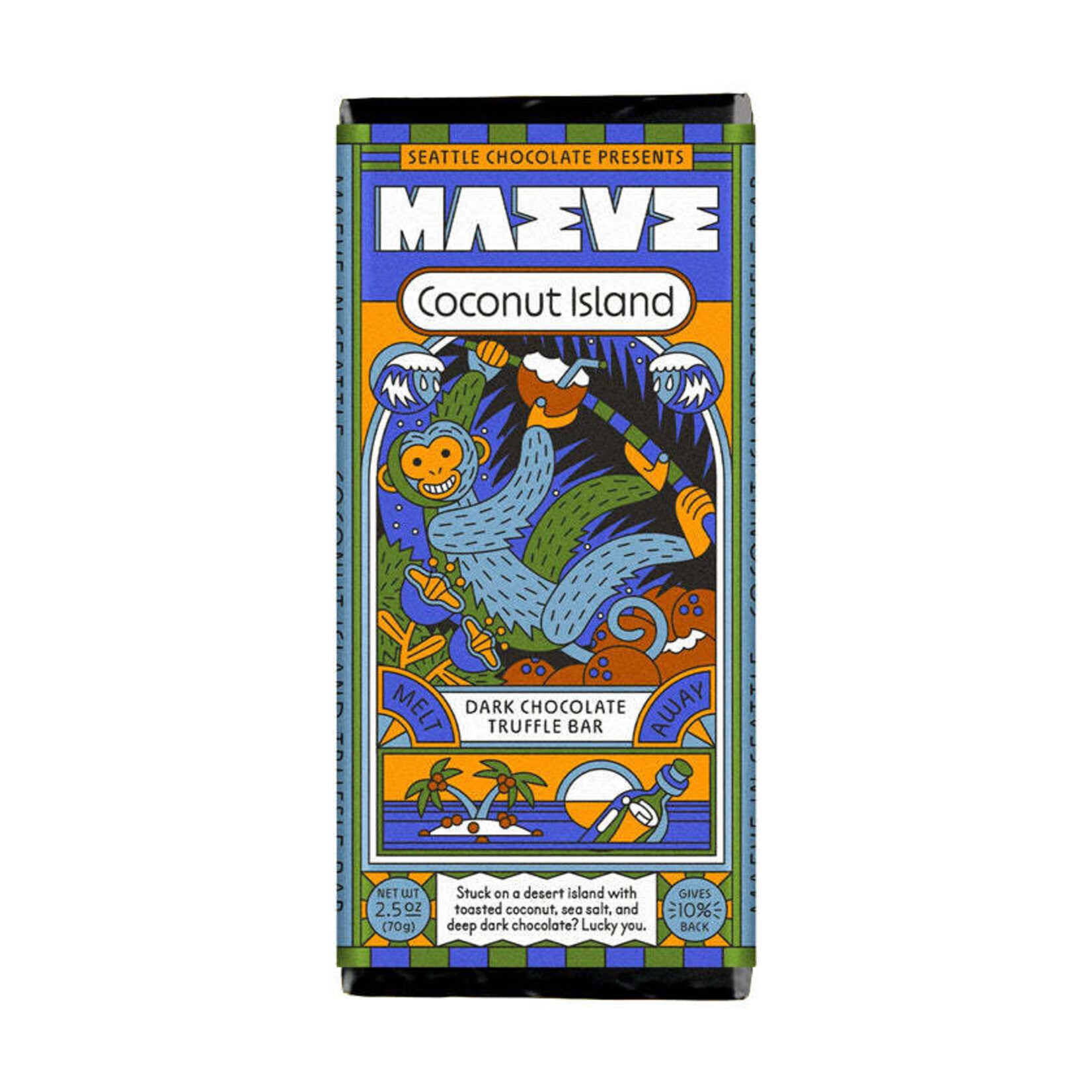 Seattle Chocolate Presents Maeve Coconut Island Truffle Bar | Seattle Chocolate Presents Maeve