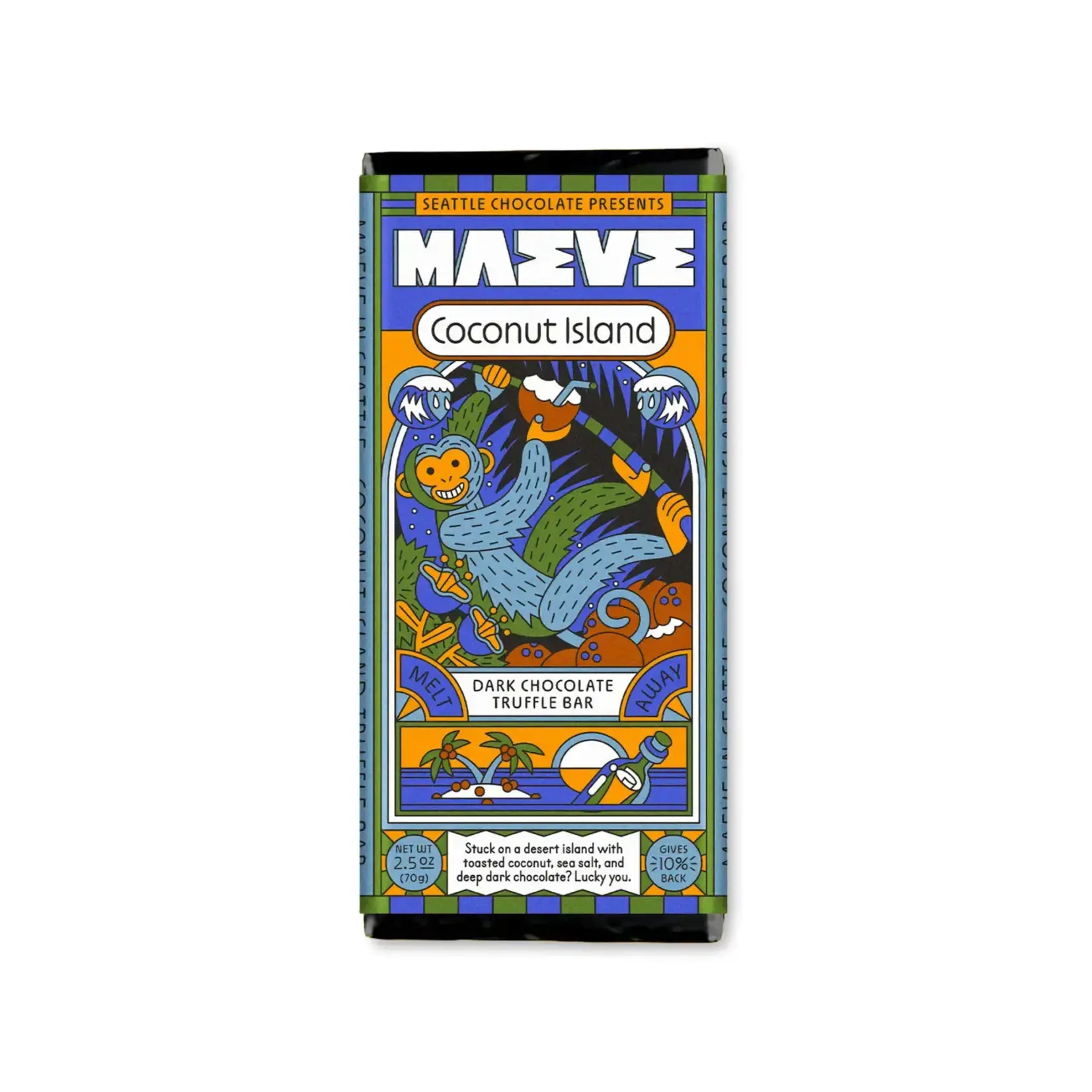 Seattle Chocolate Presents Maeve Coconut Island Truffle Bar | Seattle Chocolate Presents Maeve