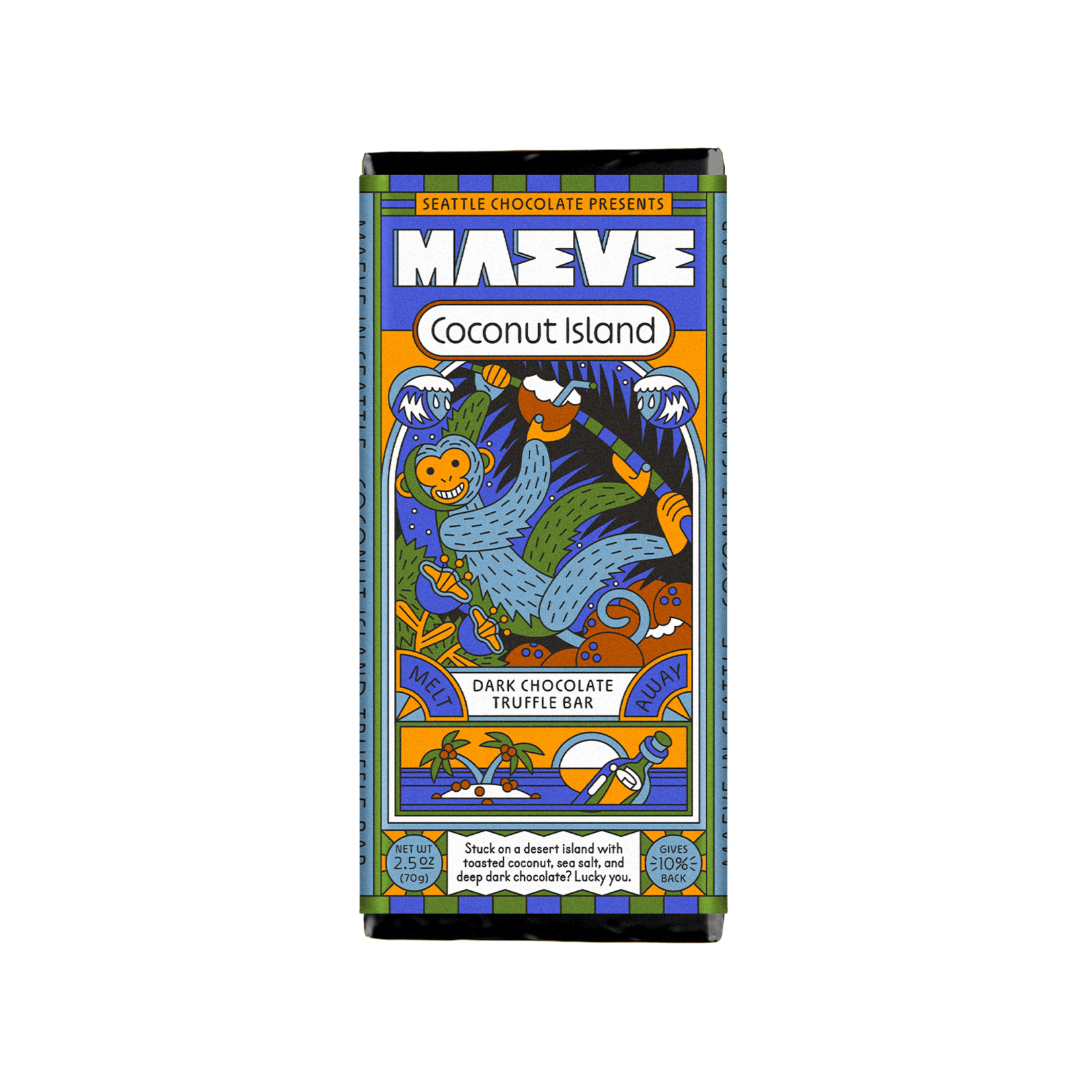 Seattle Chocolate Presents Maeve Coconut Island Truffle Bar | Seattle Chocolate Presents Maeve
