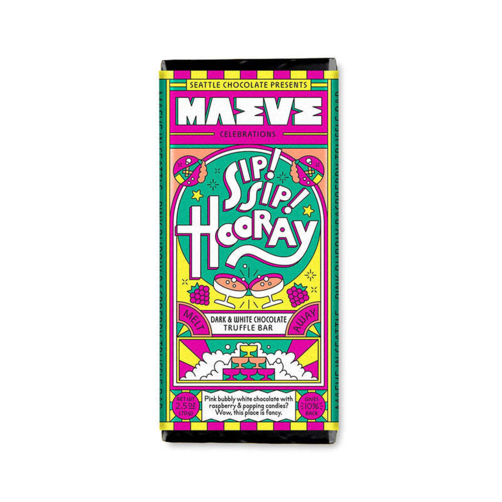 Seattle Chocolate Presents Maeve Sip Sip Hooray Truffle Bar | Seattle Chocolate Presents Maeve