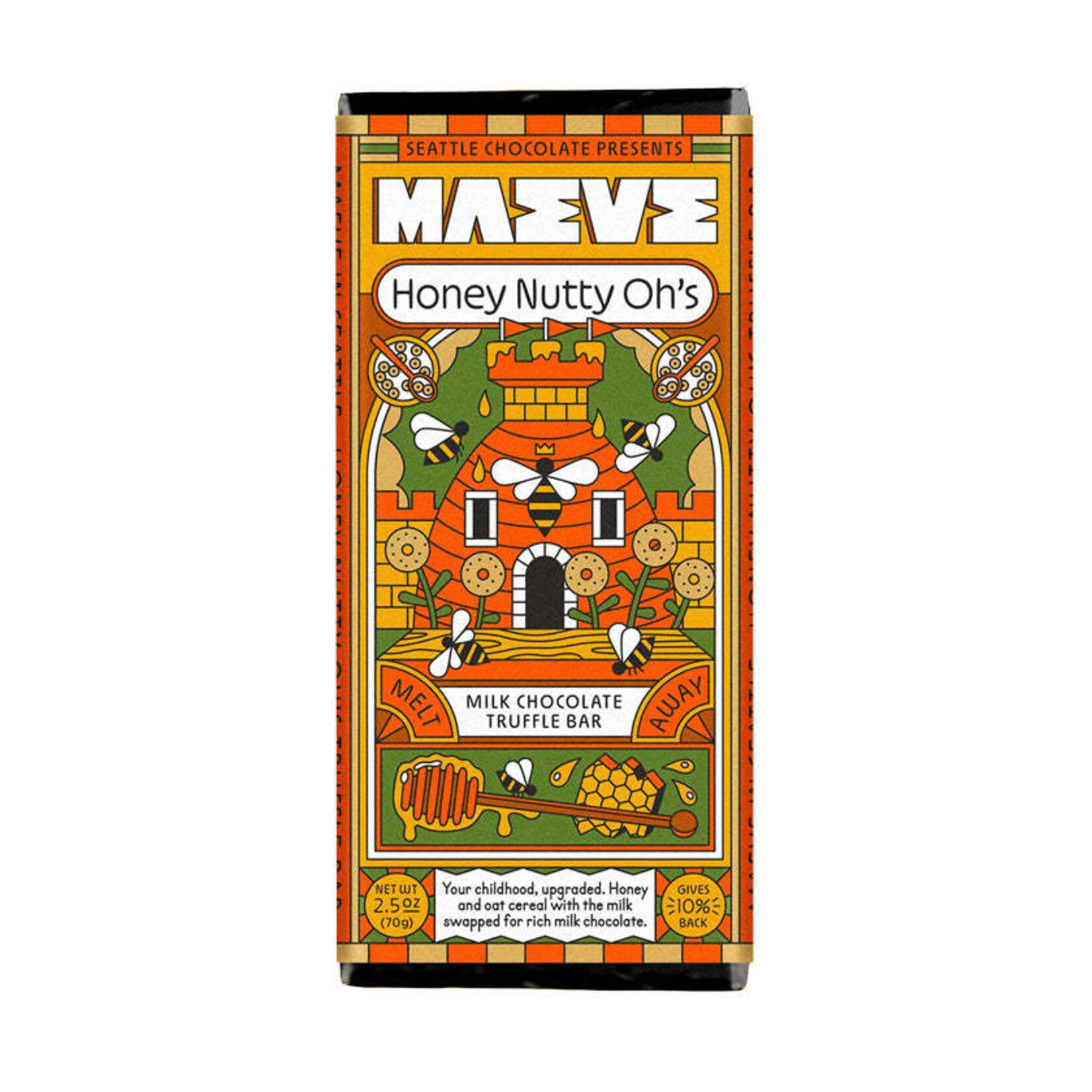Seattle Chocolate Presents Maeve Honey Nutty Oh's Truffle Bar | Seattle Chocolate Presents Maeve
