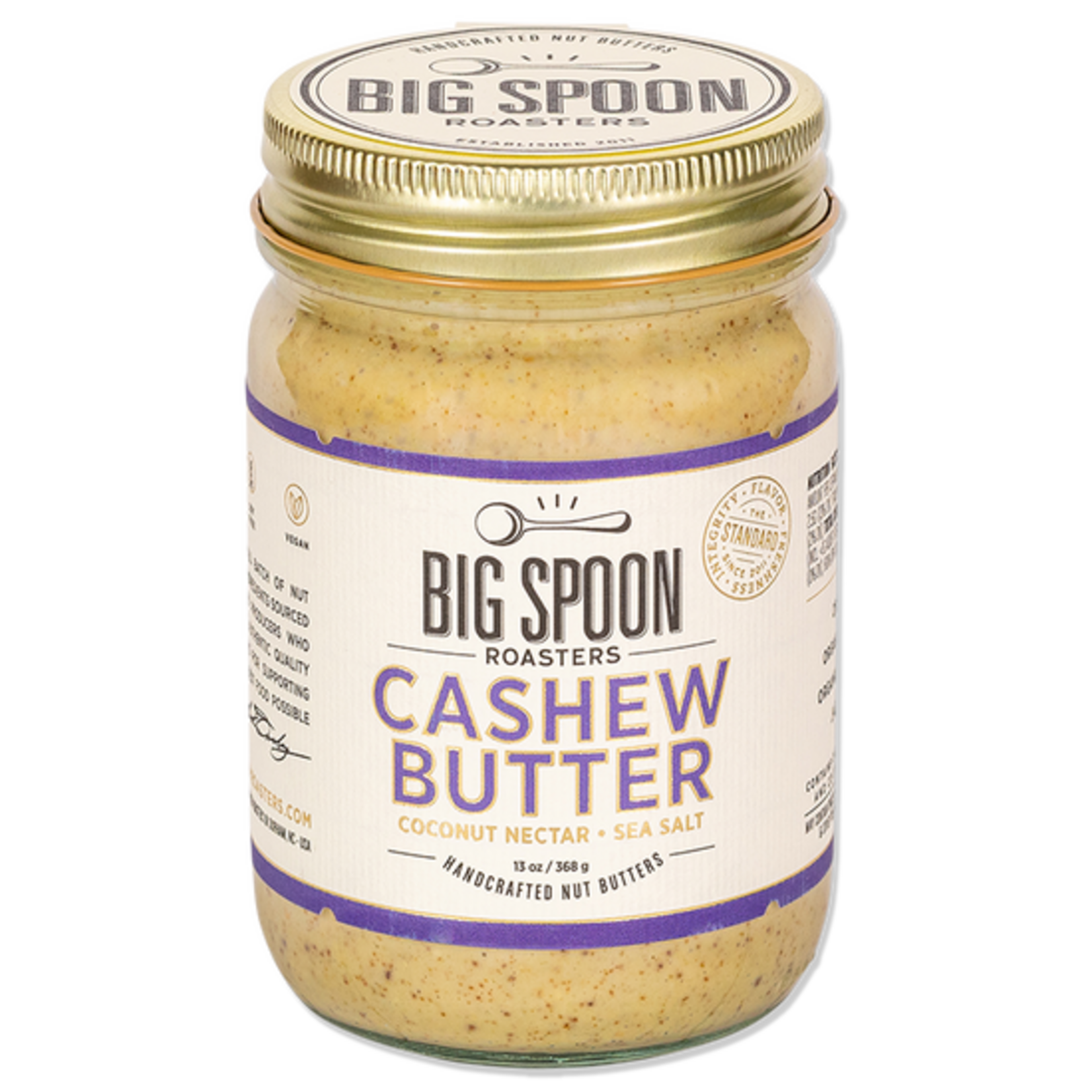 Big Spoon Roasters Cashew Butter with Coconut Nectar | 13 oz Jar | Big Spoon Roasters