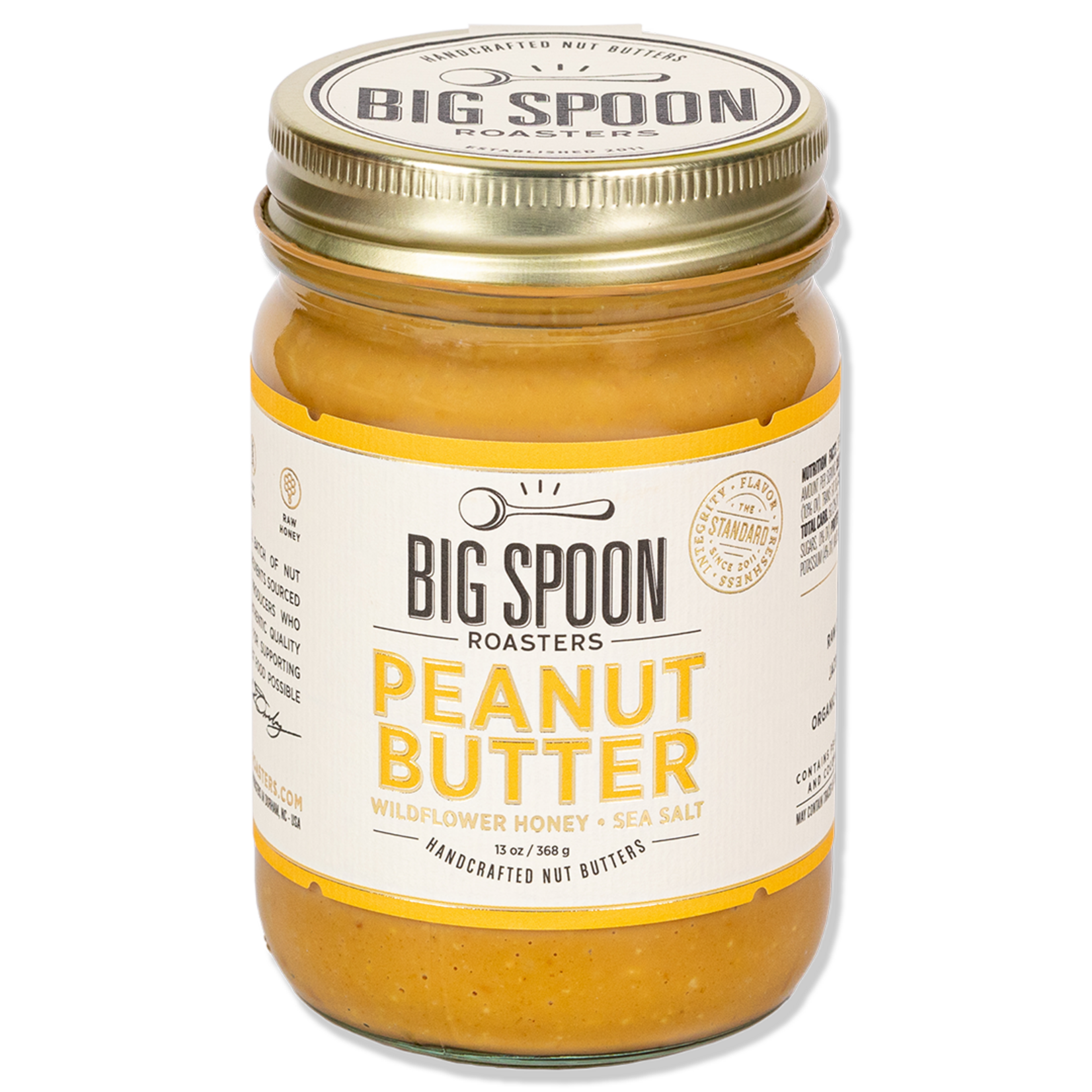 Big Spoon Roasters Peanut Butter with Wildflower Honey | 13 oz Jar | Big Spoon Roasters