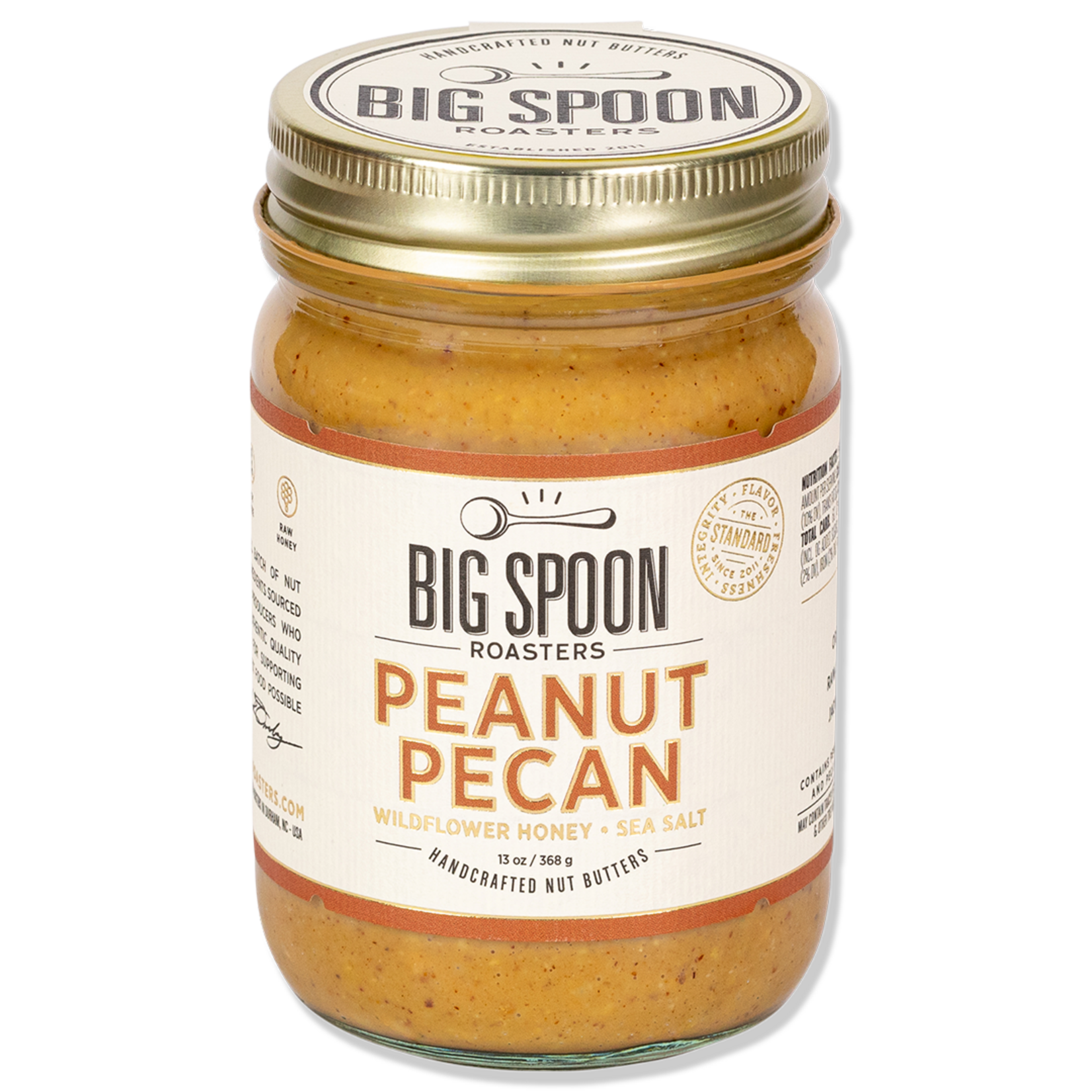 Big Spoon Roasters Peanut Pecan Butter with Wildflower Honey | 13 oz Jar | Big Spoon Roasters