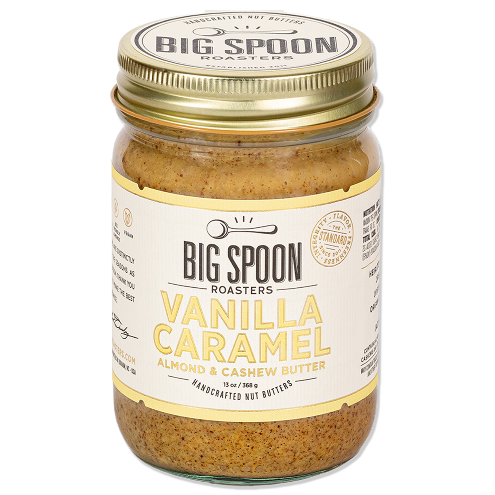 Big Spoon Roasters Vanilla Caramel Almond & Cashew Butter | 13 oz Jar | Big Spoon Roasters